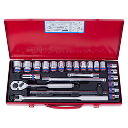 KING TONY (4026MR) Набор торцевых головок с принадлежностями 1/2", 12-гранные, 10-32 мм, 24 предмета