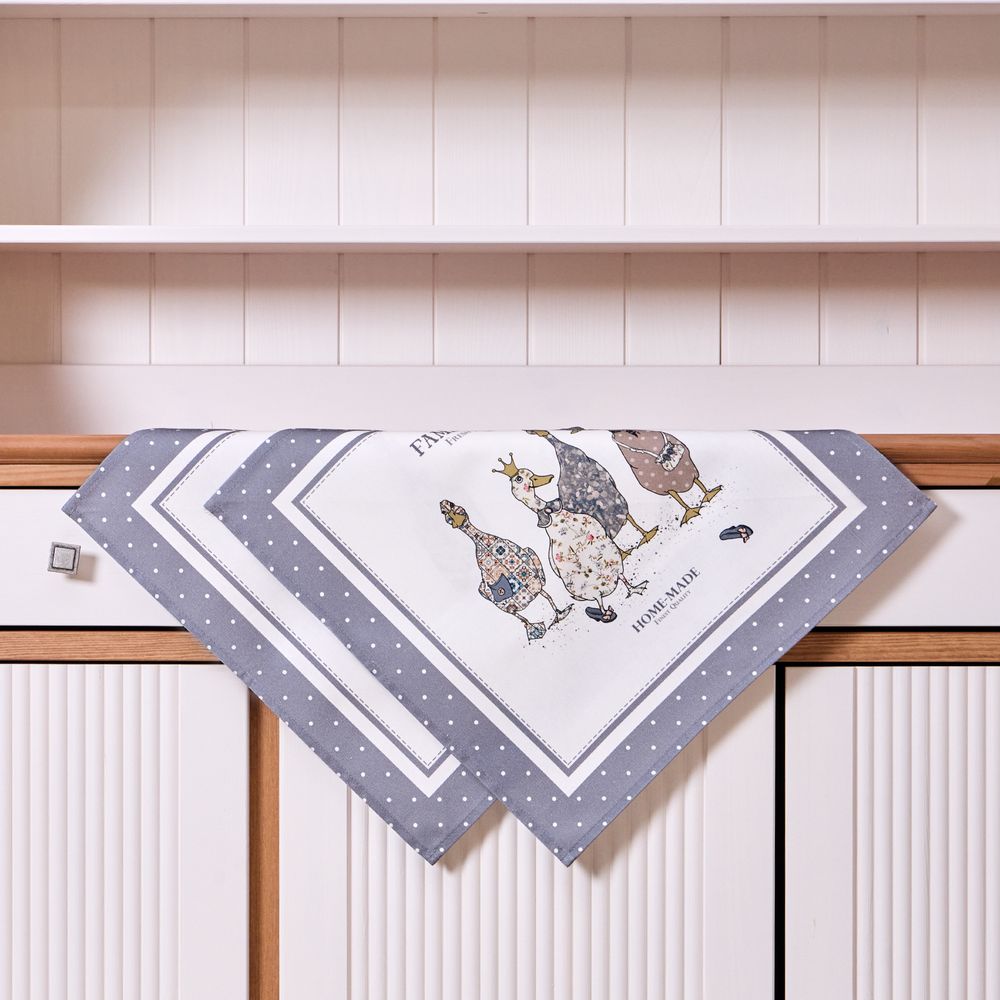 НАБОР САЛФЕТОК ИЗ 2-Х ШТ "FAMILY FARM" 40Х40СМ, ТВИЛ, ГРАФИТ