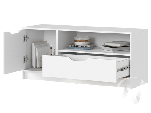 Тумба под ТВ ТВ 01 МС Руна (белый/белый)