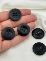 Пуговицы на прокол деревянные черные матовые
