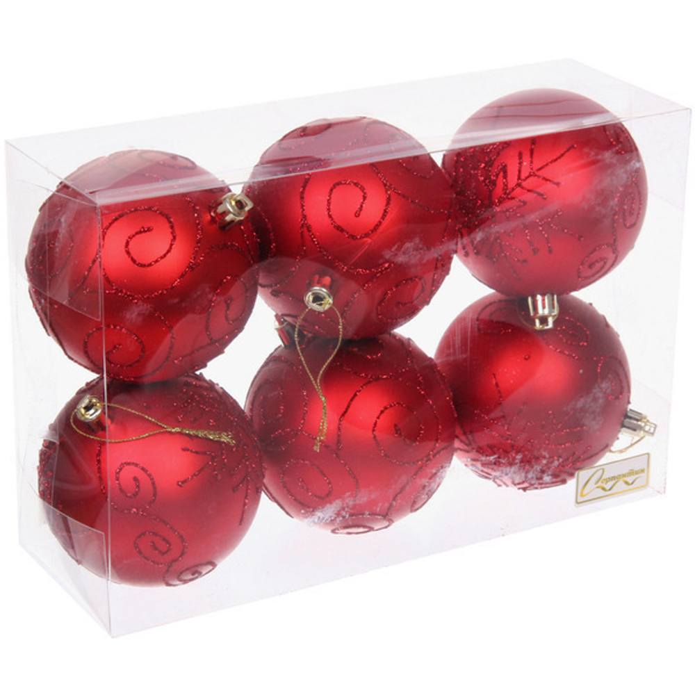 Набор шаров 8 см «Magic wish» (набор 6 шт), Красный