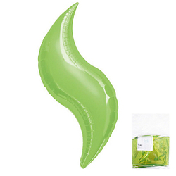 A 36 Зигзаг Светло-зеленый / Lime, фольгированный шар М061