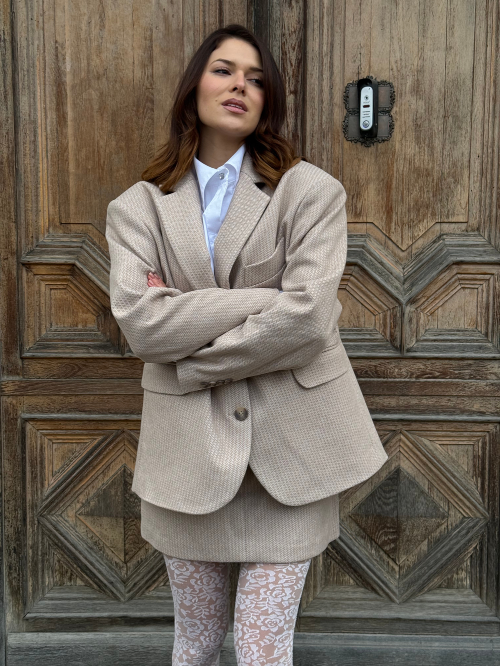 Пиджак с мужского плеча Hill, Бежевый