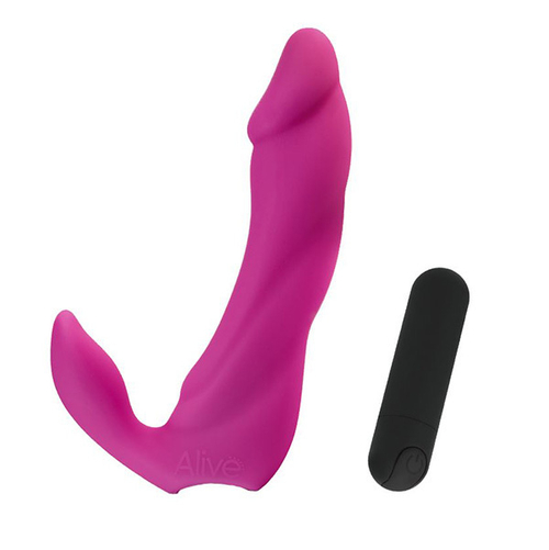 Ярко-розовый вибростимулятор 14,9см для точки G Adrien Lastic Alive Bifun Pro