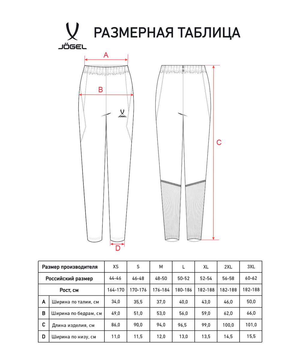 Брюки тренировочные без карманов JÖGEL PREMIER PerFormDRY Training Pants, черный