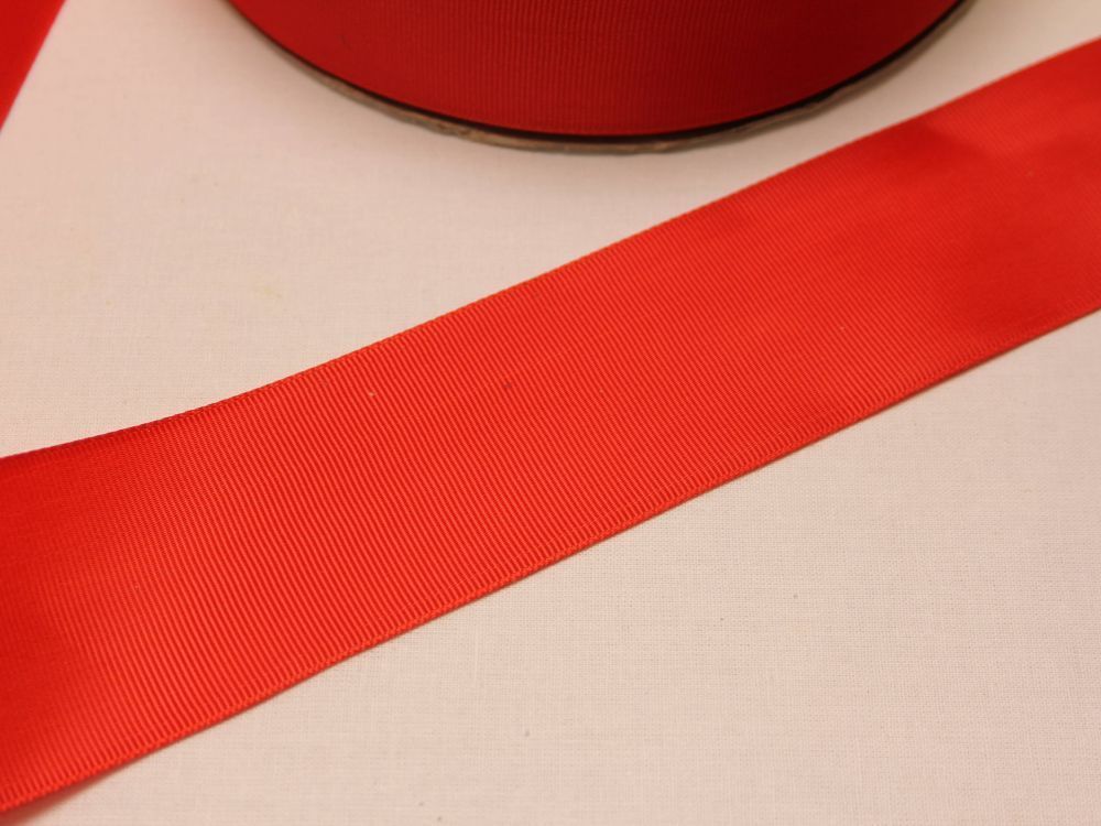 `Лента репсовая однотонная 50 мм, цвет: красный