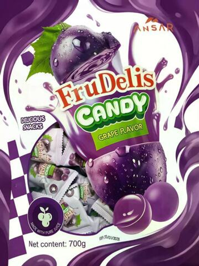 Мармелад Fru Delis candy  700гр Виноград 1*24