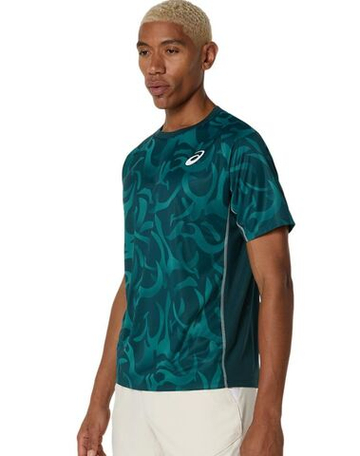 Мужская теннисная футболка Asics Game Short Sleeve - зеленый