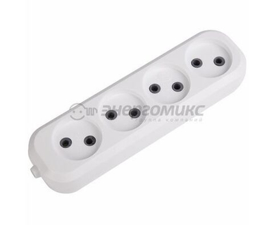 Электрическая колодка 4 гнезда, 1300 Вт/6А, без заземления REXANT