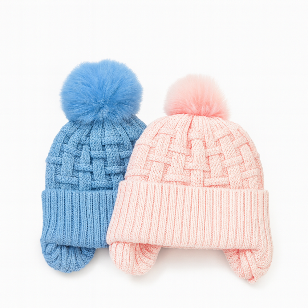 Шапка детская теплая с бубеном