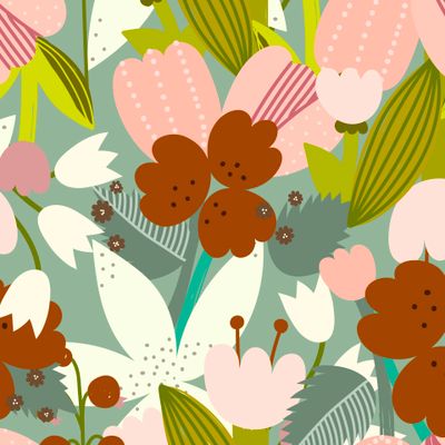 Яркие абстрактные минималистичный  цветы