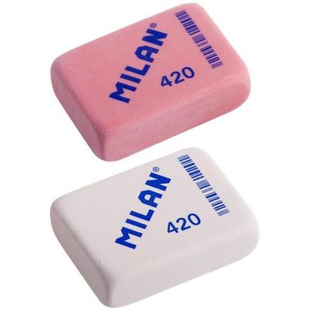 Ластик Milan 420 прямоугольный, каучук, ассорти, 1шт.