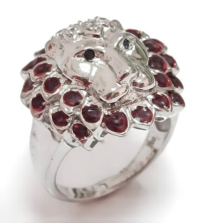 Ювелирное кольцо из серебра"Лев"