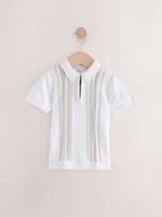 Поло с молнией для мальчика Next AA9-495, Белый