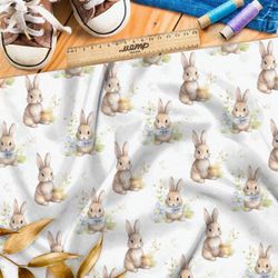 Ткань премиум мембрана милые зайчики