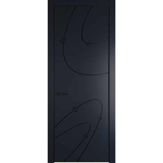 Фото межкомнатной двери эмаль Profil Doors 5PE нэви блу глухая кромка чёрная
