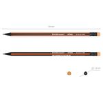 Карандаш чернографит. ErichKrause VIVO НВ с ластиком заточенный трехгранный