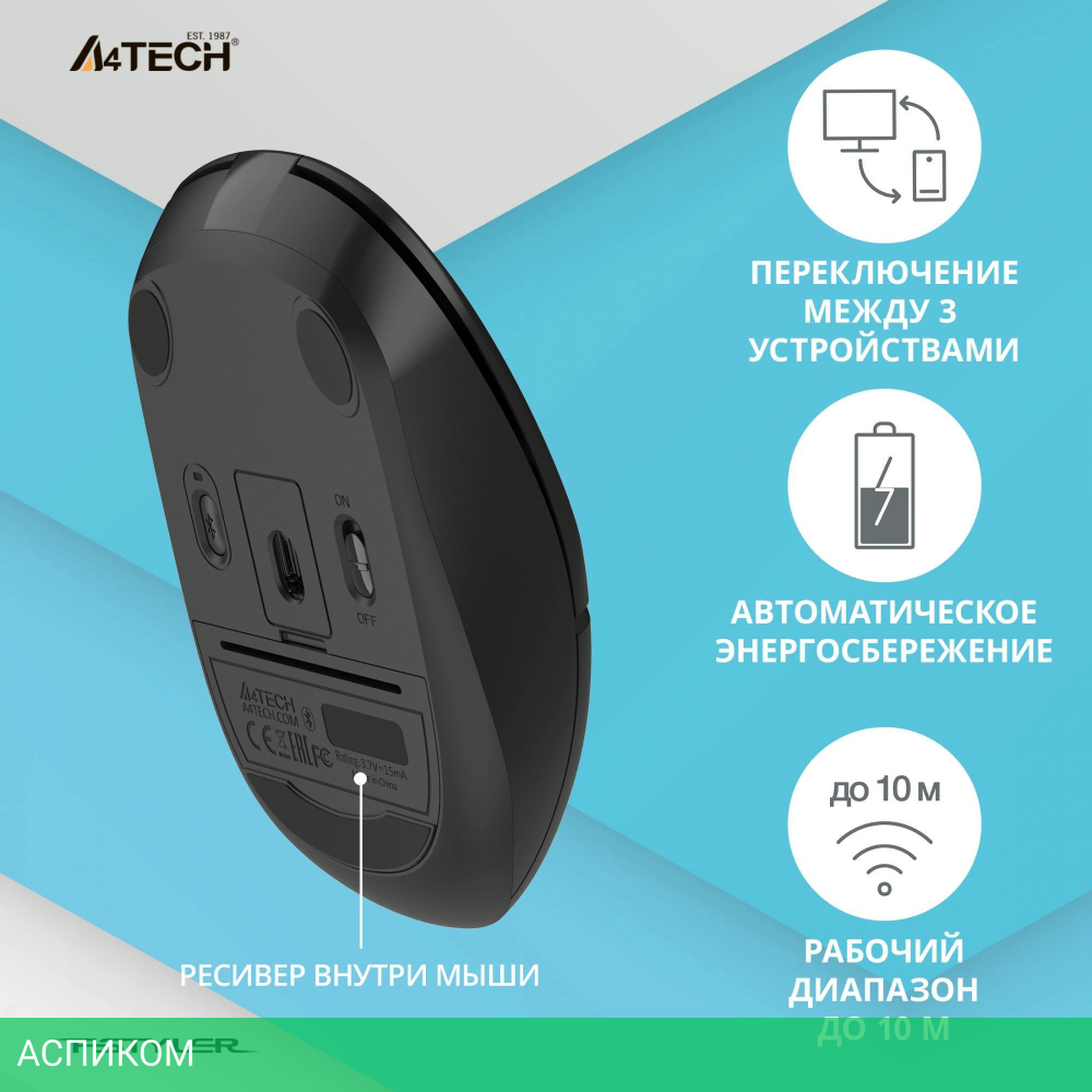 Мышь A4Tech Fstyler FB12 черный