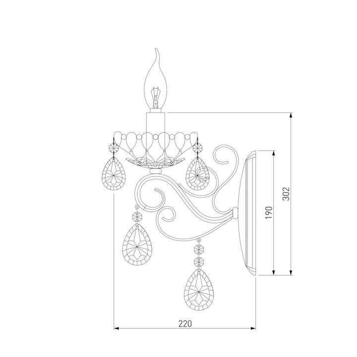 Бра Eurosvet Escada 10109/1 хром/лазурный хрусталь Strotskis