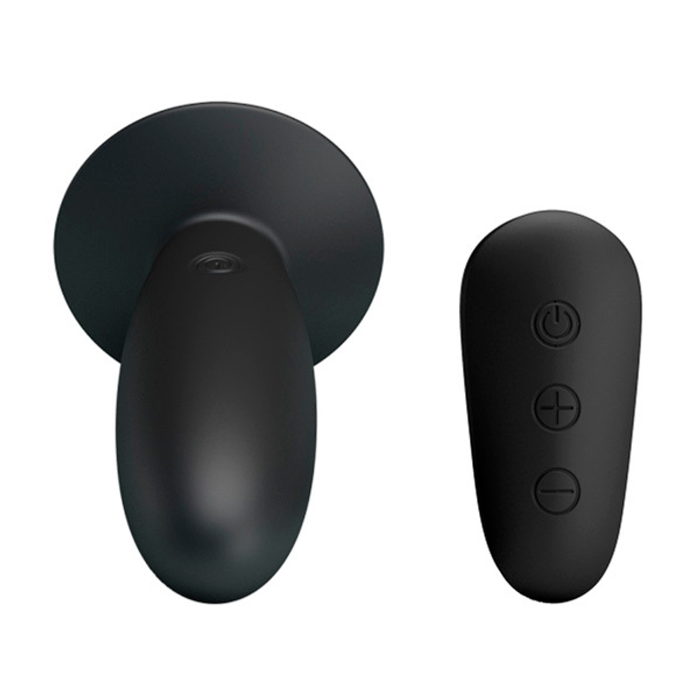 Черный анальный вибростимулятор 11см с пультом ДУ Mr.Play Remote Control Vibrating Plug BI-040045W-MR