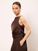 Топ блуза вечерний атласный с открытой спиной