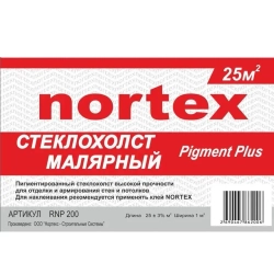 Nortex RNP 200 стеклохолст малярный грунтованный под покраску, плотный 200г/м2, рулон 1*25м