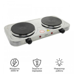 Плитка электрическая 2-х конфорочная Atlanta ATH-1738, 2 чугунных ТЭНа 15см