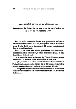 Lois et règlements concernant la police du travail et le régime des établissements classés | Office du travail de Belgique Belgium