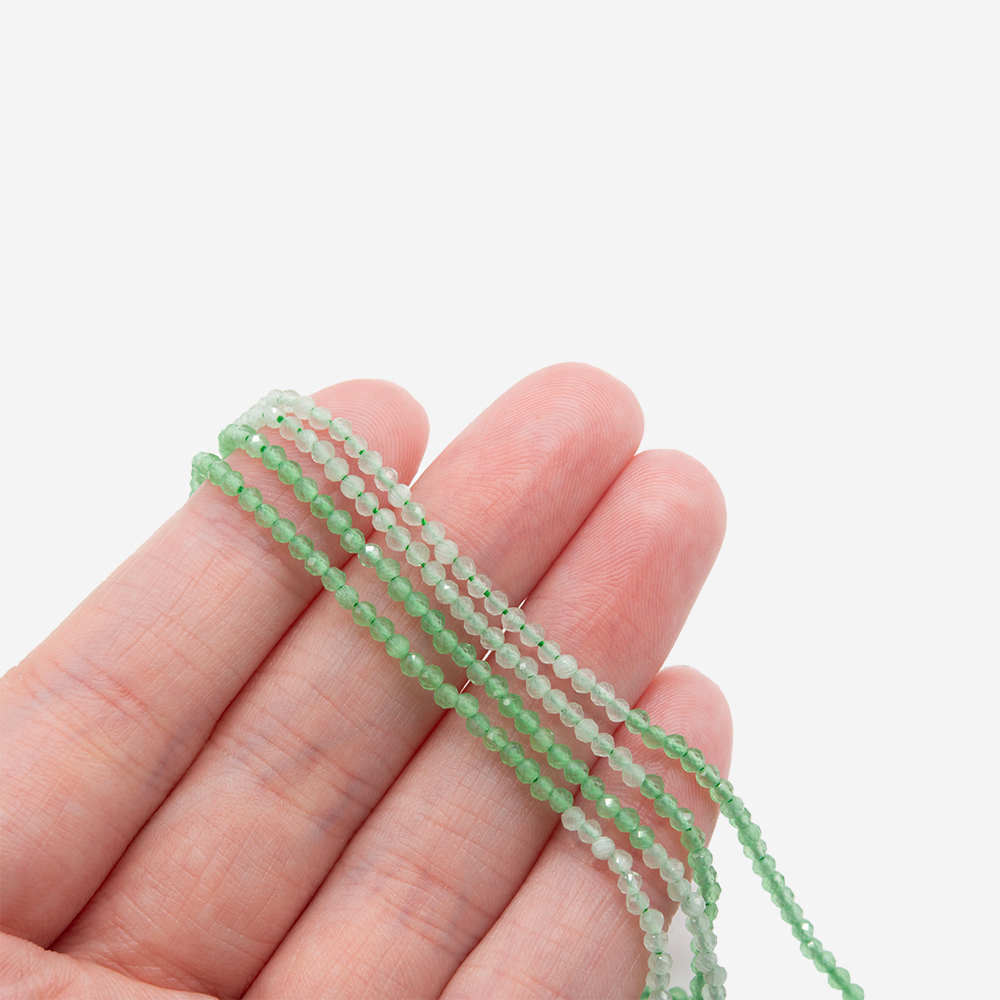 Селенит (имитация), оттенок "Весна", 2мм, шар, микроогранка