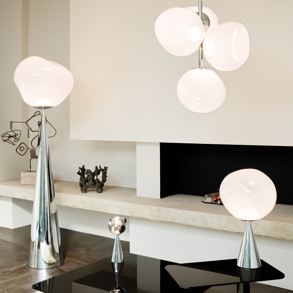 Торшер Melt Cone Fat Opal/Silver LED