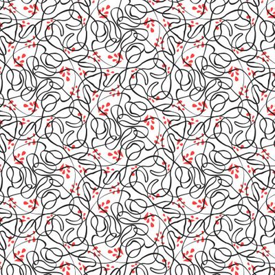 Волнистые линии как веточки с ягодками