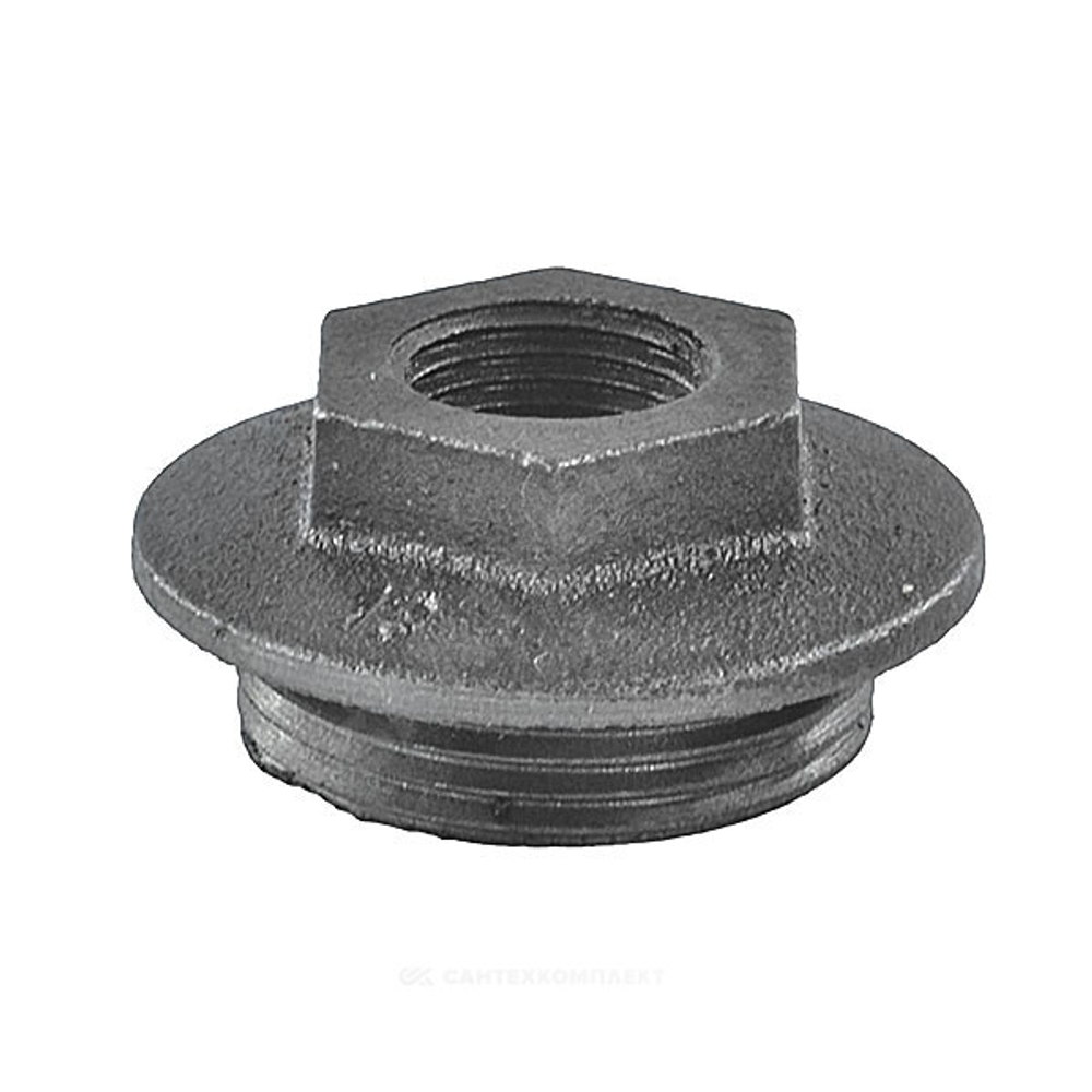 Заглушка (пробка) проходная 1 1/4"x3/4" левая резьба для чугунных радиаторов CRMTCLB