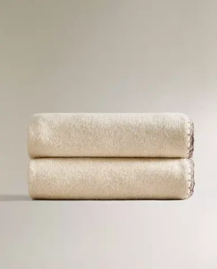 ZARA HOME ДЕТСКИЙ ПЛЕД ИЗ СМЕСОВОЙ ШЕРСТИ, ЭКРЮ