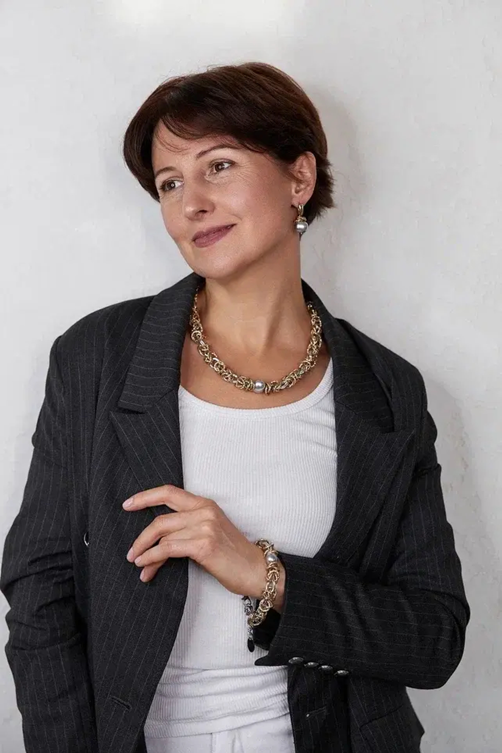 HMG 1131 Sg Майорка Серьги mix серый жемчуг в золоте арт.0720