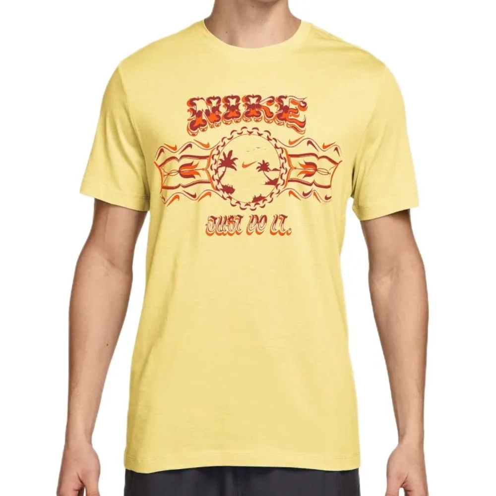Теннисная футболка Nike Sportswear Graphic Palm Tree - soft yellow