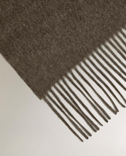 ZARA HOME ПЛЕД ИЗ ШЕРСТИ И КАШЕМИРА, СЕРЫЙ