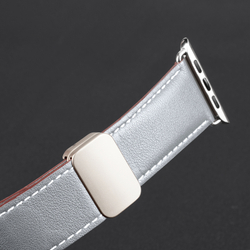 Ремешок из натуральной кожи серого цвета для смарт часов Apple Watch 38, 40, 41, 42мм, серия YA Series от Dux Ducis