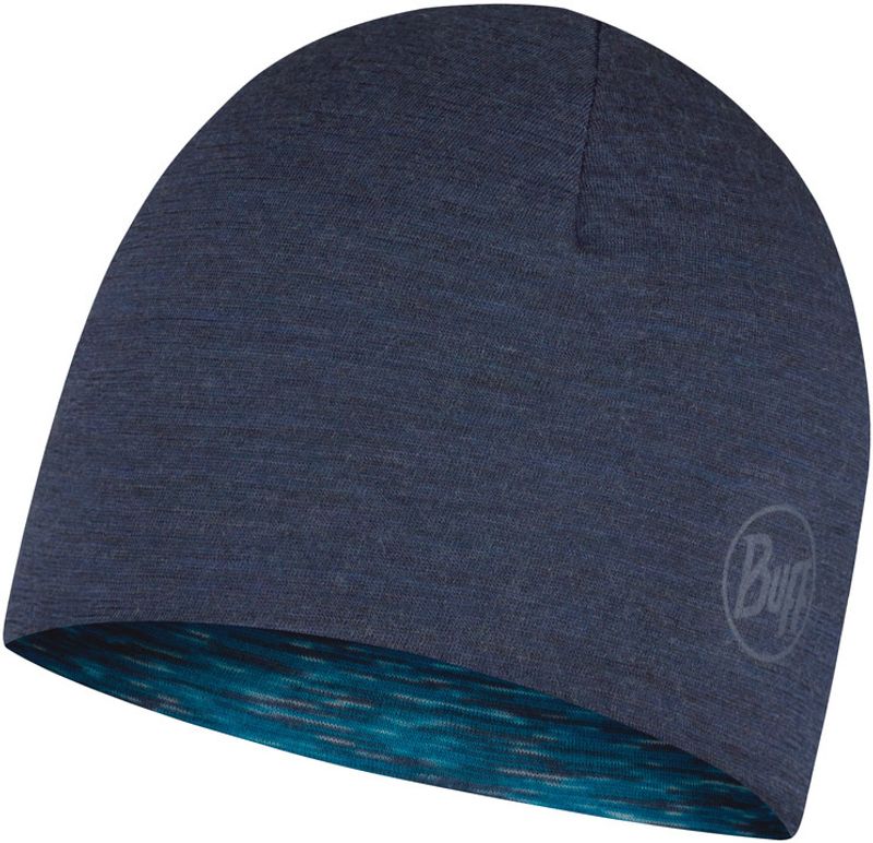 Тонкая шерстяная шапка детская Buff Hat Wool Iightweight Reversible Denim - Ice Multi Stripes Фото 2