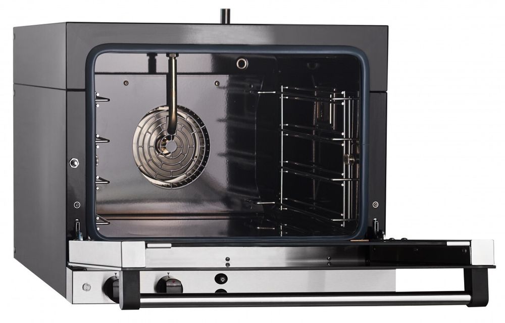 21000809804 Абат Конвекционная печь КПП-4Э, 4 уровня, 460х330 мм, эмалир. камера, эмалир. корпус, эл/механика, пароувлажнение, реверс, без противней