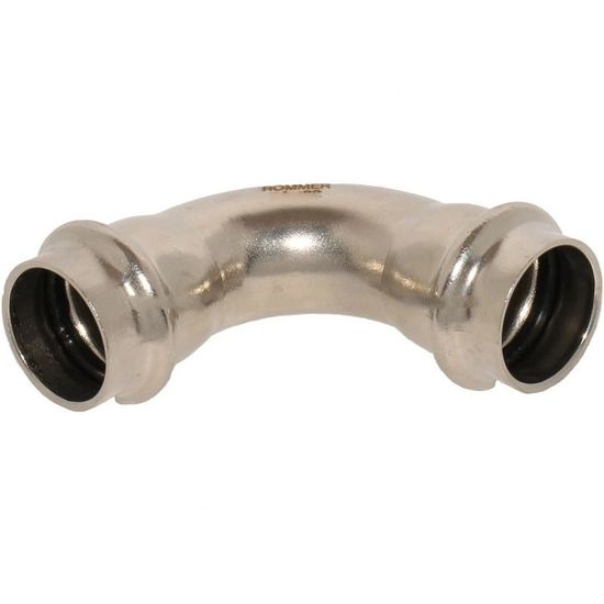 Угольник 90° пресс Rommer 35 мм двухраструбный из нержавеющей стали (RSS-0003-000035)