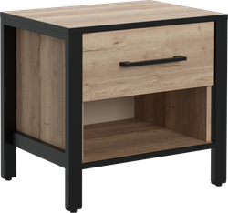 Прикроватная тумба DIWO Элиста дуб крафт золотой, черный