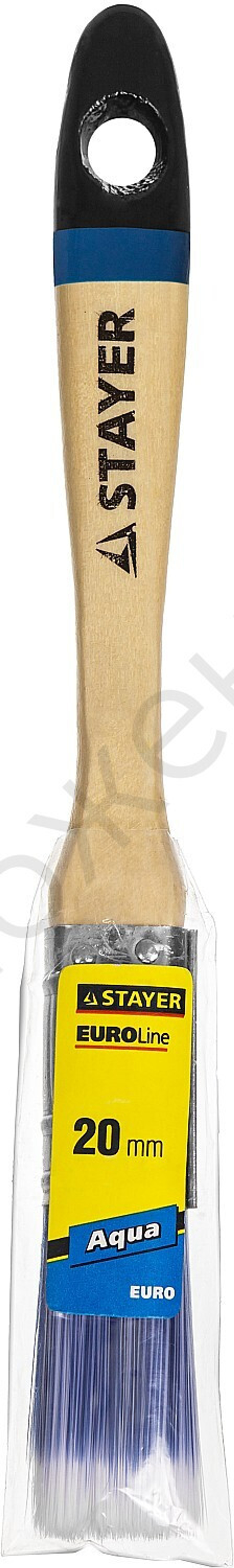 STAYER AQUA 20 мм, 3/4″ искусственная щетина, деревянная ручка для воднодисперсионных и акриловых ЛКМ, Плоская кисть, EURO (01062-020)