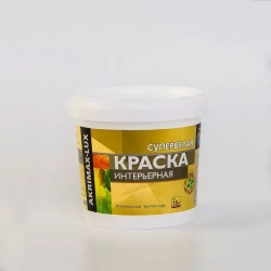 Краска интерьерная супербелая 1,5 кг AKRIMAX для стен и потолков, акриловая, быстросохнущая, матовое покрытие, белый