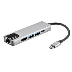 AOpen ACU435M Адаптер USB 3.1 Type-Cm -&gt;HDMI A(m) 4K@30Hz, RJ45, 2XUSB3.0, PD, iOpen