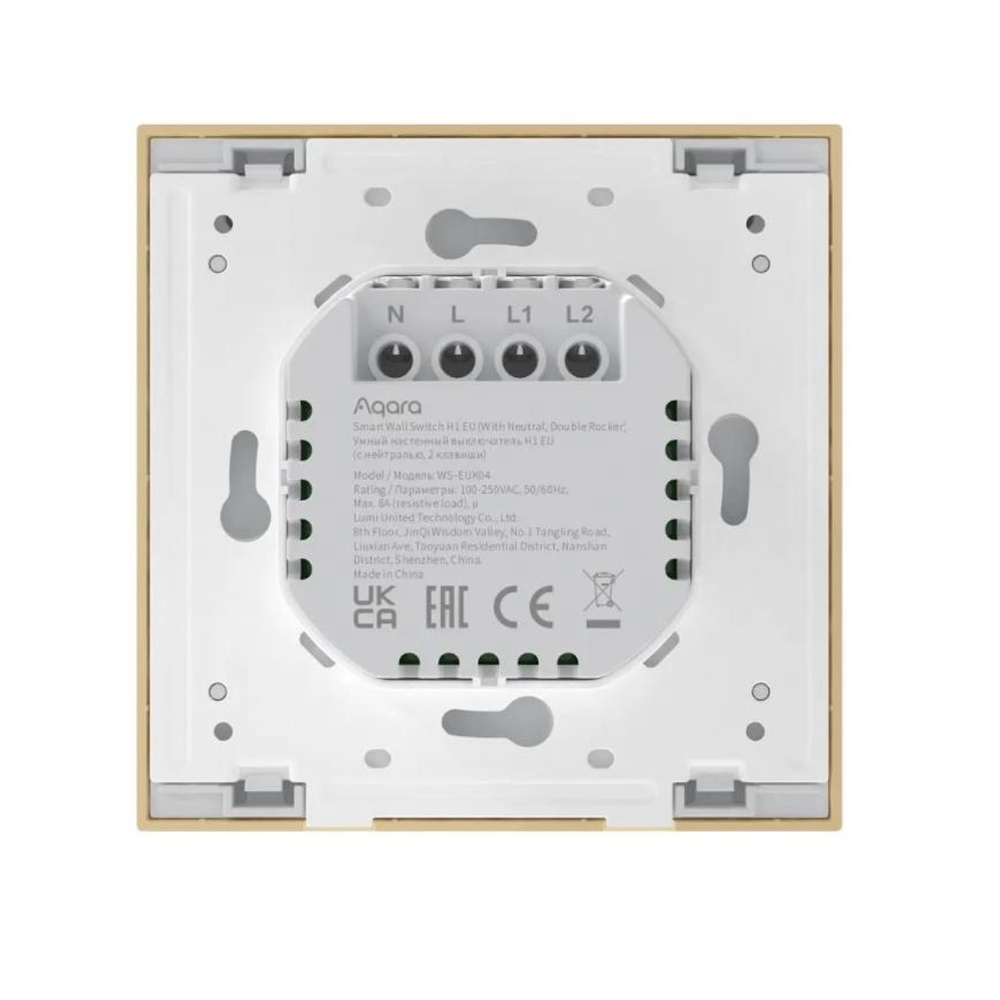 Умный настенный выключатель Aqara H1 (двухклавишный, с нейтралью) (версия Global)