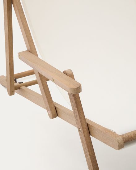 Cкладное кресло Vilara для улицы из акации и текстиля белого цвета La Forma Испания 