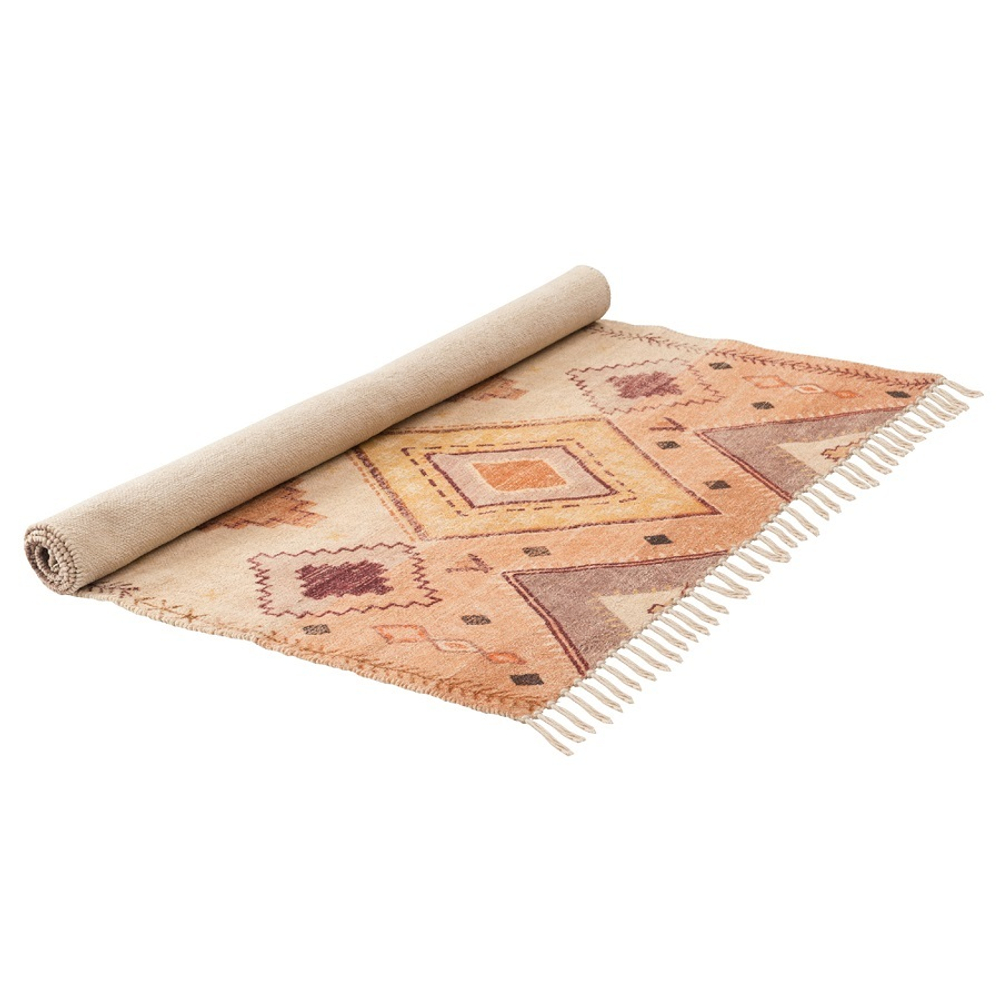 Ковер из хлопка с этническим орнаментом цвета лаванды из коллекции ethnic, 160x230 см