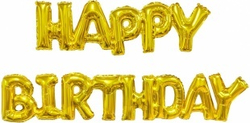К Мини-фигура Надпись "Happy Birthday" Золото (17''/43 см)