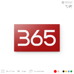 Номер на дверь 365, табличка на дверь для офиса, квартиры, кабинета, аудитории, склада, красная 120х70 мм, Айдентика Технолоджи