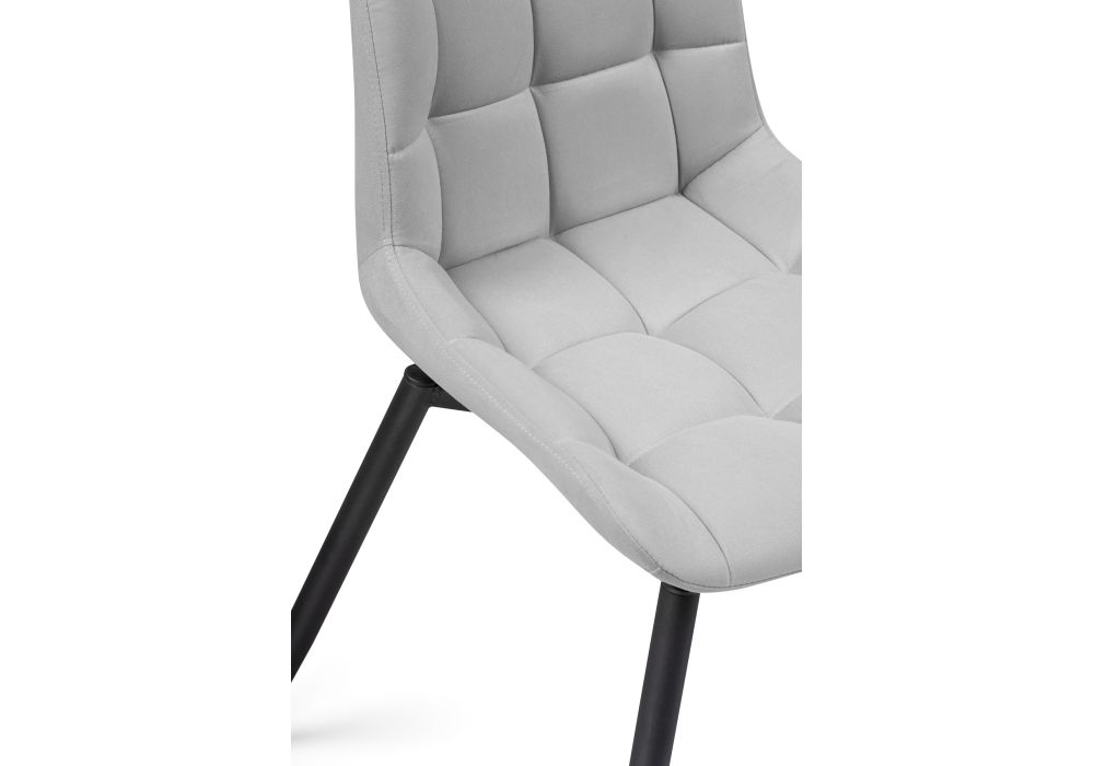 Стул на металлокаркасе Челси крутящийся велюр светло-серый / черный / черный